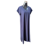 Vestido Largo Algodón Cuello V Lurex